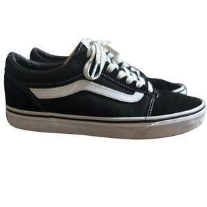 Vans old skool 500417 mens black/true white lace up sneakers top toe is veloure